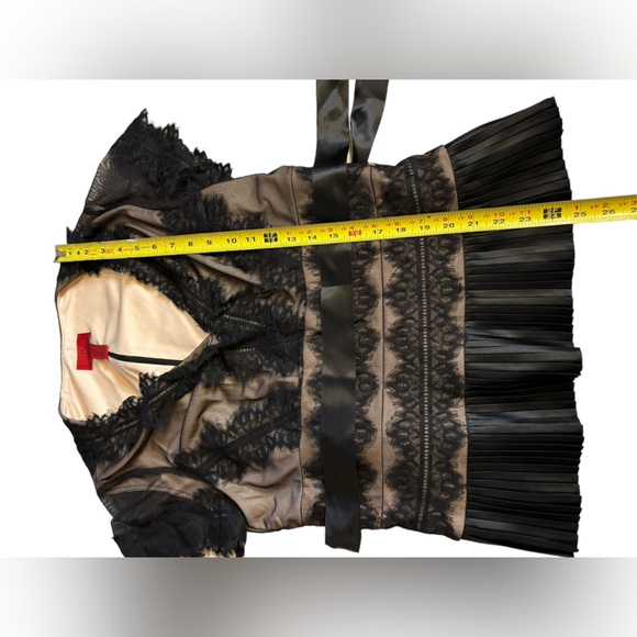 JS Collection Women’s Black V-Neck Top with Sash Tie Size 16 - Picture 9 of 9